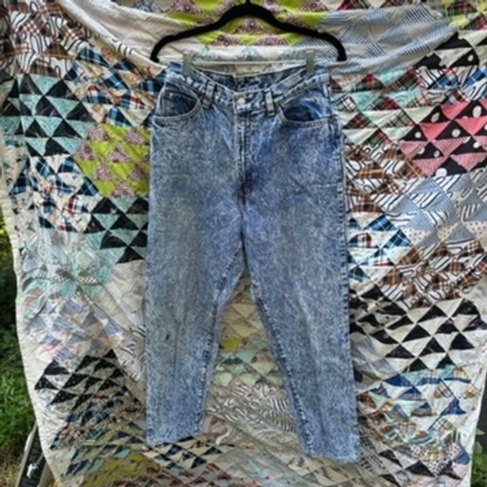 Vintage Levi Jeans Women 28" Waist Blue Acid Wash High Rise Tapered Mom Jeans